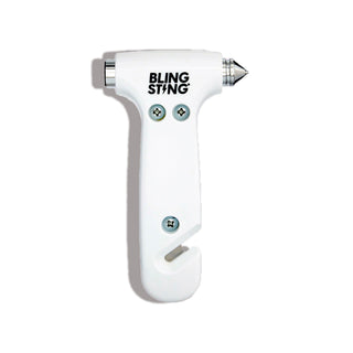 blingsting.com Car Safety Metallic White Car Escape Hammer & Glass Window Breaker