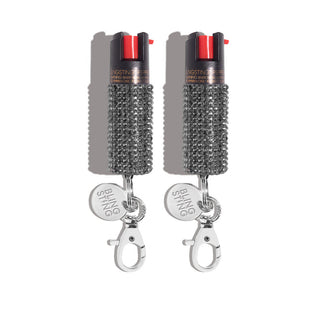 blingsting.com Safety Keychain Mink Rhinestone Rhinestones Pepper Spray | 2 Pack