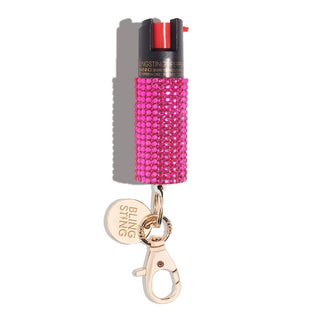 blingsting.com Safety Keychain Pink Rhinestone Rhinestones Pepper Sprays