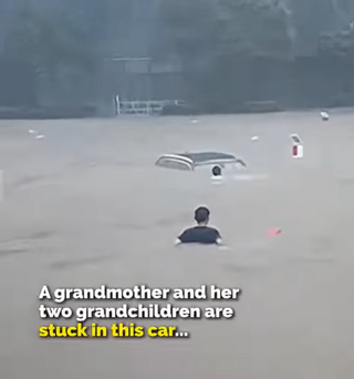 grandma and 2 kids narrowly escapes drowning