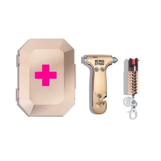 blingsting.com Auto Safety Kits Rosegold Auto Safety First Aid Kit
