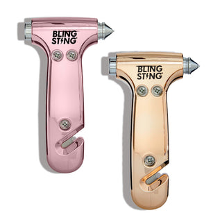blingsting.com Car Safety Blush Pink + Rose Gold Car Escape Hammer & Glass Window Breaker | 2 Pack