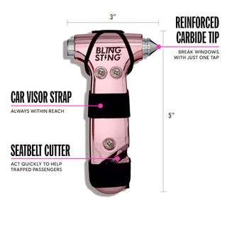 blingsting.com Car Safety Car Escape Hammer & Glass Window Breaker | 2 Pack