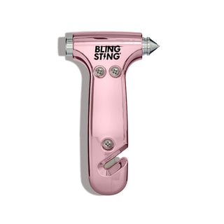 blingsting.com Car Safety Metallic Blush Pink Car Escape Hammer & Glass Window Breaker