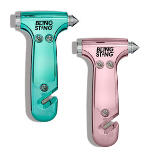 blingsting.com Car Safety Mint + Blush Pink Car Escape Hammer & Glass Window Breaker | 2 Pack
