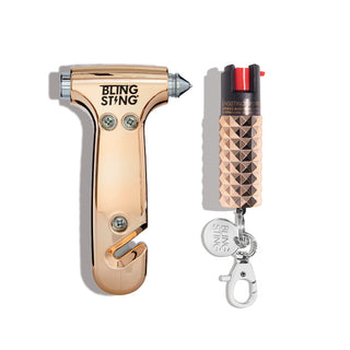 blingsting.com Car Safety Set Rose Gold Auto Emergency Duo