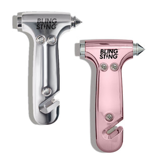 blingsting.com Car Safety Silver + Blush Pink Car Escape Hammer & Glass Window Breaker | 2 Pack