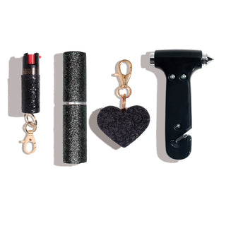 blingsting.com Gift Set Black Urban Girl 4-in-1 Self Defense & Auto Safety Set