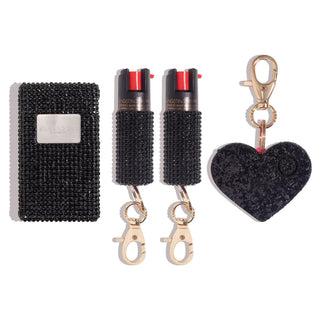 blingsting.com Gift Set Stunning Black Ultimate Self Defense Set | Rhinestones