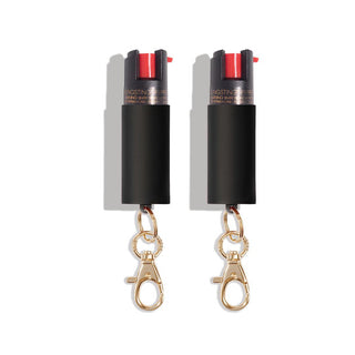 blingsting.com Safety Keychain Black Soft Touch Pepper Spray | 2 Pack