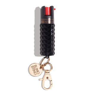 blingsting.com Safety Keychain Black Stud Studded Pepper Sprays