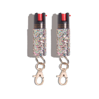 blingsting.com Safety Keychain Confetti Glitter Glitter Pepper Spray | 2 Pack