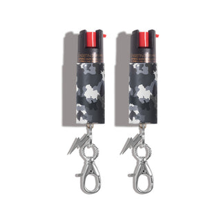 blingsting.com Safety Keychain Grey Camo Camo Pepper Sprays | 2 Pack
