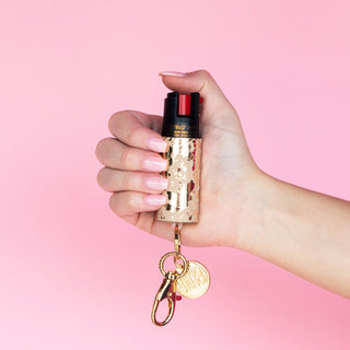 blingsting.com Safety Keychain Metallic Cowide Pepper Spray