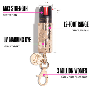 blingsting.com Safety Keychain Metallic Cowide Pepper Spray