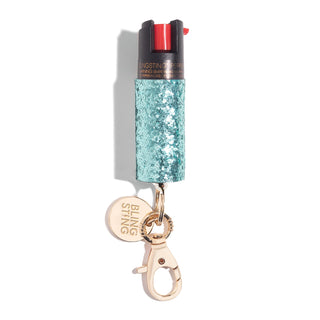 blingsting.com Safety Keychain Mint Glitter Glitter Pepper Sprays