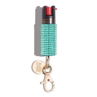 blingsting.com Safety Keychain Mint Rhinestone Rhinestones Pepper Sprays