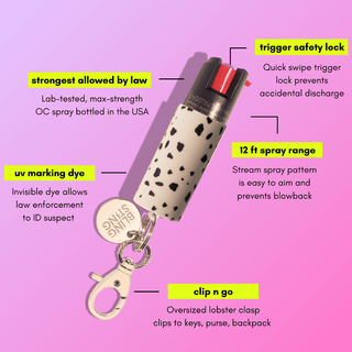blingsting.com Safety Keychain Modern Cheetah Pepper Spray