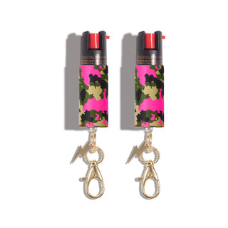 blingsting.com Safety Keychain Pink Camo Camo Pepper Sprays | 2 Pack