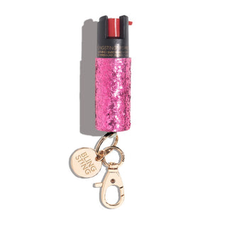 blingsting.com Safety Keychain Pink Glitter Glitter Pepper Sprays
