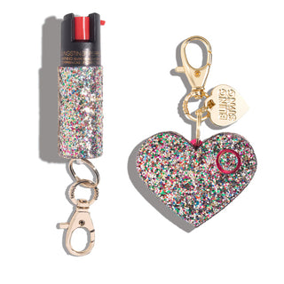 blingsting.com Safety Keychain Set Confetti Glitter Self Defense Duo
