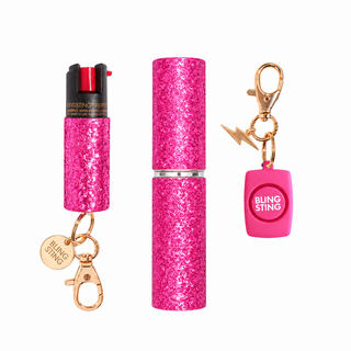 blingsting.com Safety Keychain Set Mini Alarm Triple Threat 3-in-1 Set