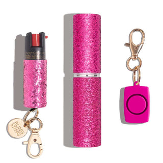 blingsting.com Safety Keychain Set Pink 3-in-1 Starter Pack Self Defense Set