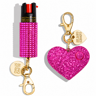 blingsting.com Safety Keychain Set Pink Rhinestone Self Defense Duo