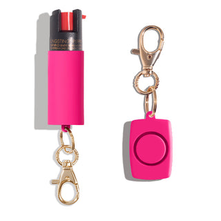 blingsting.com Safety Keychain Set Pink Soft Touch Self Defense Duo