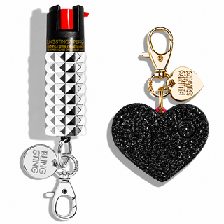 blingsting.com Safety Keychain Set Silver Stud Self Defense Duo