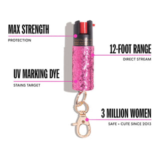 blingsting.com Safety Keychain Set Urban Girl 3-in-1 Self Defense Set - With Soft Touch Mini Safety Alarm - Pink