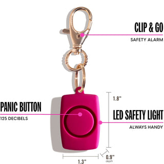 blingsting.com Safety Keychain Set Urban Girl 3-in-1 Self Defense Set - With Soft Touch Mini Safety Alarm - Pink