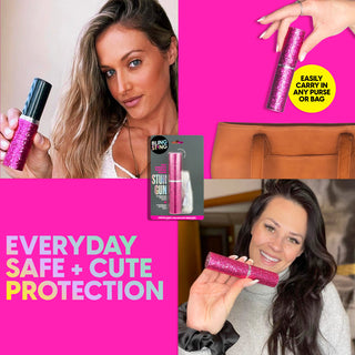 blingsting.com Safety Keychain Set Urban Girl 3-in-1 Self Defense Set - With Soft Touch Mini Safety Alarm - Pink