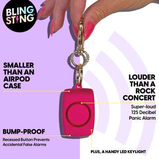 blingsting.com Safety Keychain Set Urban Girl 3-in-1 Self Defense Set - With Soft Touch Mini Safety Alarm - Pink