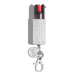 blingsting.com Safety Keychain Silver Rhinestone Rhinestones Pepper Sprays