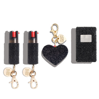 blingsting.com Safety Set Black Rhinestone Ultimate Self Defense Set